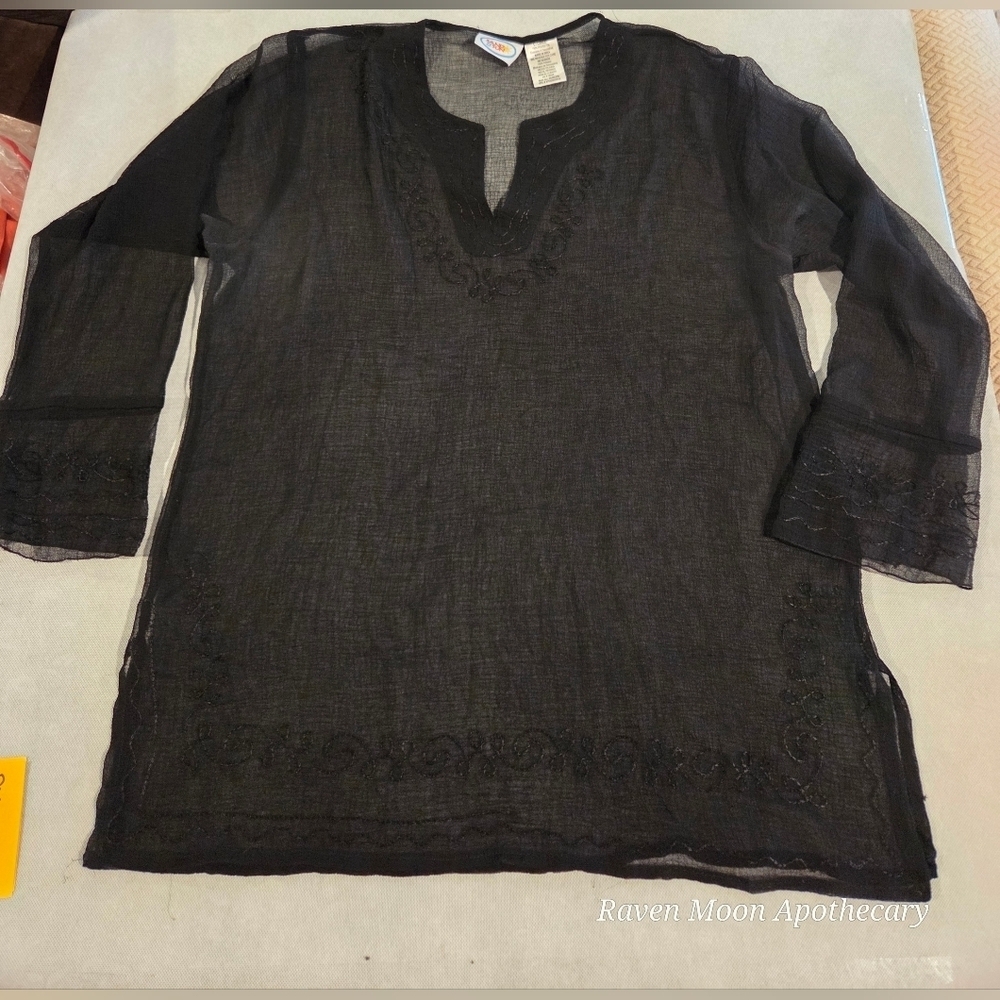 Black Sheer Top / Cover Up